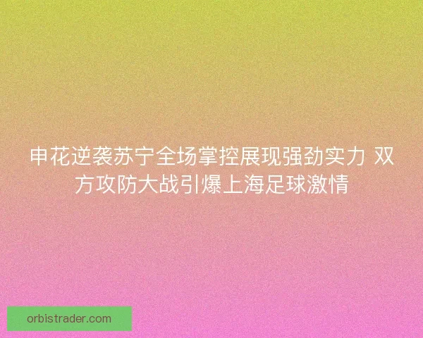 申花逆袭苏宁全场掌控展现强劲实力 双方攻防大战引爆上海足球激情