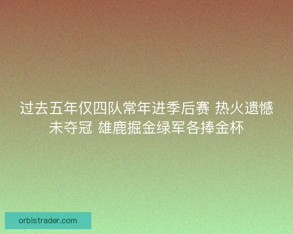 过去五年仅四队常年进季后赛 热火遗憾未夺冠 雄鹿掘金绿军各捧金杯